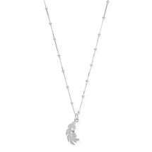 Chlobo Silver Bobble Heart In Feather Necklace SNBB596