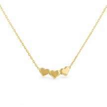 9ct Yellow Gold Triple Heart Adjustable Necklace