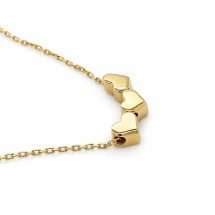 9ct Yellow Gold Triple Heart Adjustable Necklace