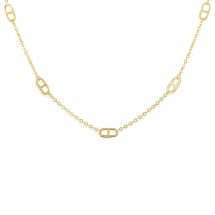 9ct Yellow Gold 5 Station Rambo Adjustable Necklace