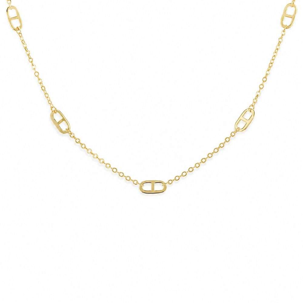 1.16.0704 9ct Yellow Gold 5 Station Rambo Adjustable Necklace front image