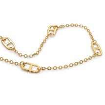 9ct Yellow Gold 5 Station Rambo Adjustable Necklace