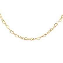 9ct Yellow Gold Mini Open Heart 16 Inch Chain