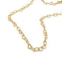 9ct Yellow Gold Mini Open Heart 16 Inch Chain