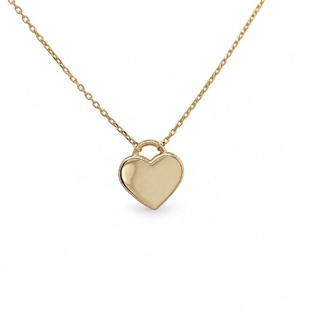1.19.3670 9ct Yellow Gold Heart Drop Necklace adjustable length front image