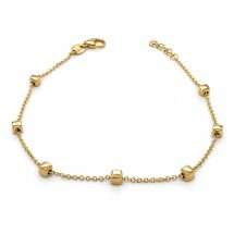 9ct Yellow Gold 7 Station Square Pebble Bracelet