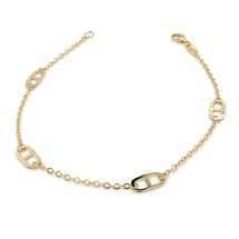 9ct Yellow Gold 4 Station Rambo Bracelet