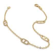 9ct Yellow Gold 4 Station Rambo Bracelet