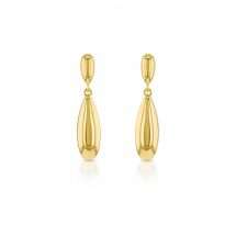9ct Yellow Gold Smooth Polish Teardrop Earrings