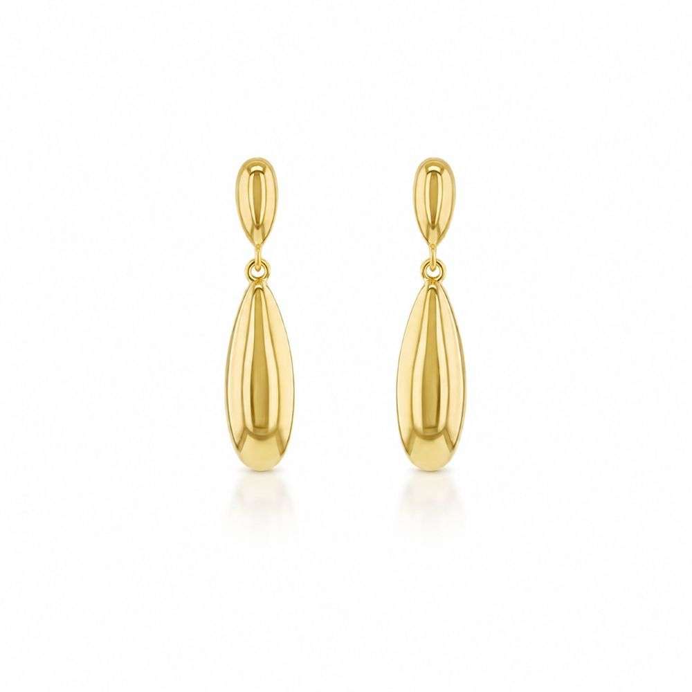1.56.0011 9ct Yellow Gold Teardrop Earrings front image 1.56.0011 9ct Yellow Gold Teardrop Earrings front image