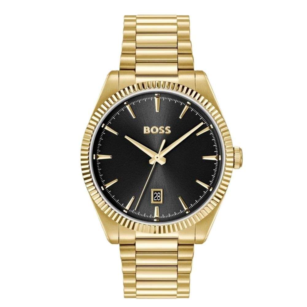 1514312 Hugo Boss Cheswick Gold Bracelet Black Dial Mens Watch Front Image 1514312 Hugo Boss Cheswick Gold Bracelet Black Dial Mens Watch Front Image