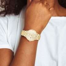 Tommy Ladies Jenna Gold Bracelet CZ Bezel Watch 1782297
