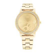 Tommy Ladies Maya Gold Bracelet CZ Bezel Watch 1782437