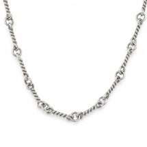 Sterling Silver Solid Handmade 18 Inch Twist Bar Chain