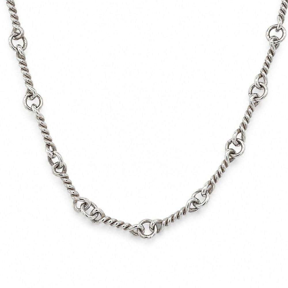 20-20-013 Sterling Silver twist rope link 18 inch chain front image 20-20-013 Sterling Silver twist rope link 18 inch chain front image