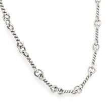 Sterling Silver Solid Handmade 18 Inch Twist Bar Chain