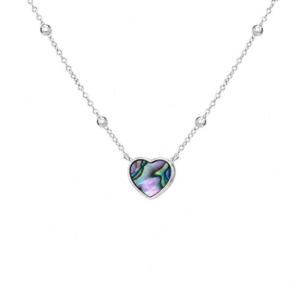 8.13.8340 Sterling Silver Paua Shell Heart Adjustable Necklace Main Image 8.13.8340 Sterling Silver Paua Shell Heart Adjustable Necklace Main Image