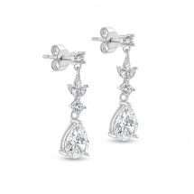Sterling Silver Marquise CZ and Teardrop CZ Drop Earring