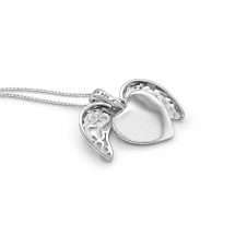 Sterling Silver Filigree Heart Open Wing Hinged Pendant