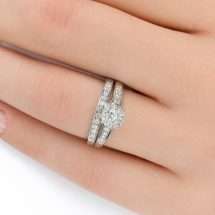 9ct White Gold 0.50cts Natural Diamond Double Set Ring