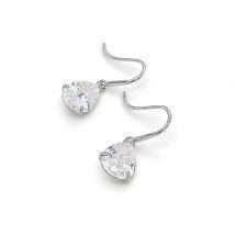 9ct White Gold Drop Pear Cut CZ Sparkle Earrings