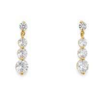 9ct Yellow Gold Waterfall Drop CZ Earrings