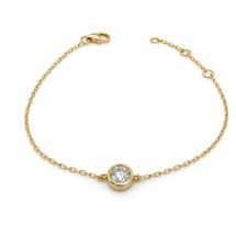 9ct Gold 0.50ct Lab Diamond Bezel Set Solitaire Bracelet