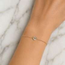 9ct Gold 0.50ct Lab Diamond Bezel Set Solitaire Bracelet