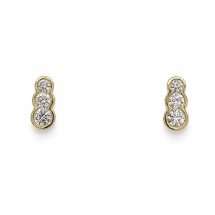 9ct Yellow Gold 0.59ct Lab Diamond Trilogy Stud Earrings