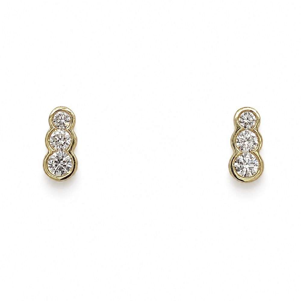 982570 9ct Yellow Gold 0.59ct Lab Diamond Trilogy Drop Earrings Front Image 982570 9ct Yellow Gold 0.59ct Lab Diamond Trilogy Drop Earrings Front Image
