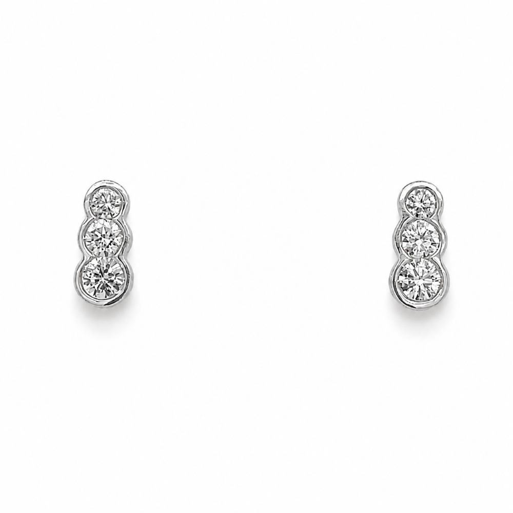 982572 9ct White Gold 0.59ct Lab Diamond Trilogy Drop Earrings Front Image.jpeg