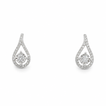 9ct White Gold 0.11ct Lab Diamond Pear Halo Earrings