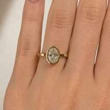 9ct Gold 1.50ct Lab Diamond Oval Bezel Set Solitaire Ring