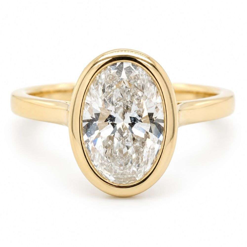 982630-2.00ct 9ct Yellow Gold 2.00 Oval Bezel Set Solitaire Ring Front Image 982630-2.00ct 9ct Yellow Gold 2.00 Oval Bezel Set Solitaire Ring Front Image