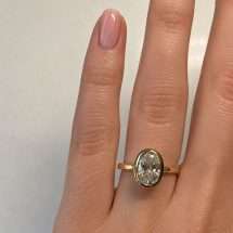 9ct Gold 2.00ct Lab Diamond Oval Bezel Set Solitaire Ring