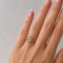 9ct Gold 1.50ct Lab Diamond Pear Bezel Set Solitaire Ring