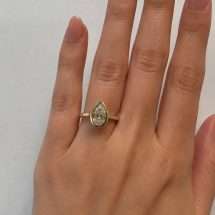 9ct Gold 2.00ct Lab Diamond Pear Bezel Set Solitaire Ring
