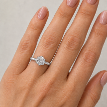 9ct White Gold 1.00ct Lab Diamond Round Solitaire Ring