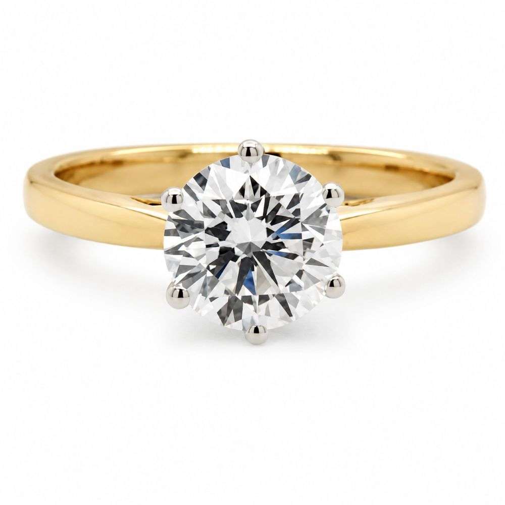982632-1.00ct 9ct Yellow Gold 1.00ct Round Brilliant 6 Claw Solitaire Diamond Ring Front Image 982632-1.00ct 9ct Yellow Gold 1.00ct Round Brilliant 6 Claw Solitaire Diamond Ring Front Image