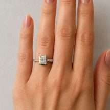 9ct Gold 1.35ct Lab Diamond Radiant Bezel Set Ring