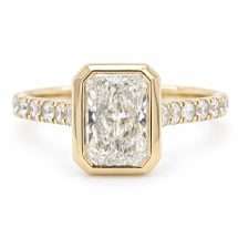 9ct Gold 1.85ct Lab Diamond Radiant Bezel Set Solitaire Ring