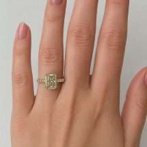 9ct Gold 1.85ct Lab Diamond Radiant Bezel Set Solitaire Ring