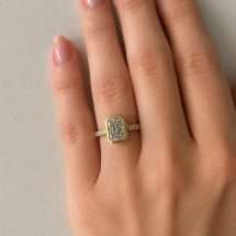 9ct Gold 2.35ct Lab Diamond Radiant Bezel Set Solitaire Ring