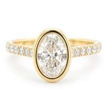 9ct Gold 1.85ct Lab Diamond Oval Bezel Set Solitaire Ring