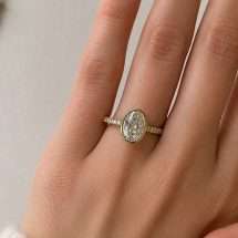 9ct Gold 2.35ct Lab Diamond Oval Bezel Set Solitaire Ring