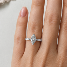 9ct Gold 1.00ct Lab Diamond Marquise Cut Solitaire Ring