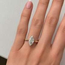 9ct Gold 2.00ct Lab Diamond Marquise Cut Solitaire Ring
