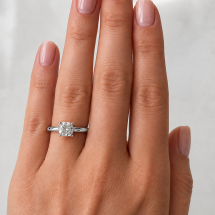 9ct White Gold 1.00ct Cushion Cut Solitaire Diamond Ring