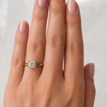 9ct Yellow 1.00ct Cushion Cut Solitaire Lab Diamond Ring