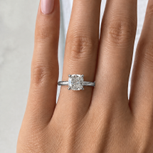 9ct White Gold 1.50ct D-E VS1 Cushion Cut Solitaire Diamond Ring